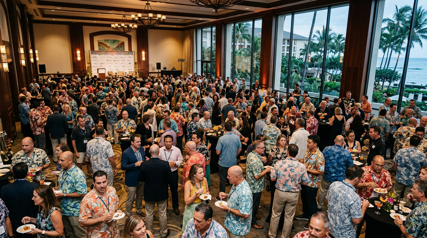 Cruise and destination leaders networking at the FCCA conference reception